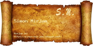 Simon Mirjam névjegykártya