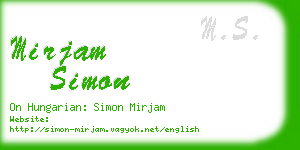 mirjam simon business card